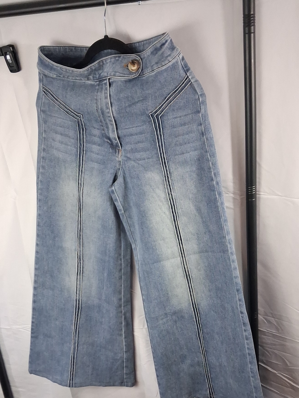 Light Blue High-Waist Wide Leg Jeans